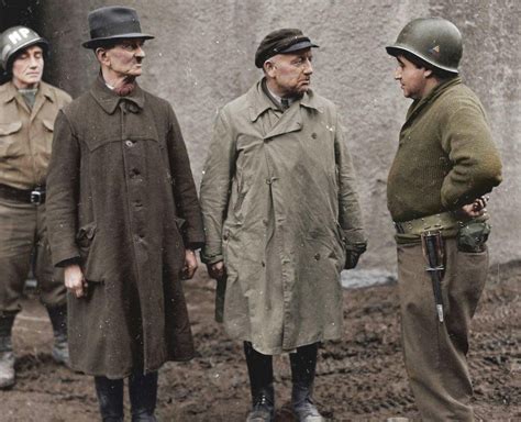 American Mps Interrogate Two Captured Volkssturm Members Germany 1945