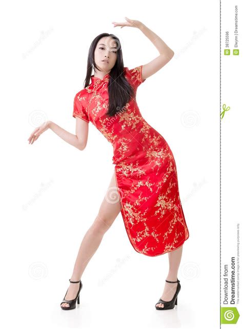 Chinese Woman Dress Traditional Cheongsam Royalty Free