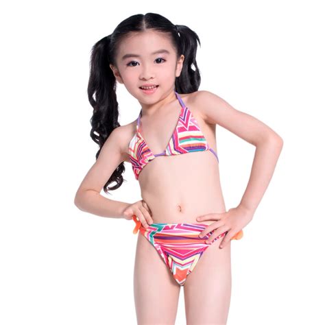 kids swimwear children bikini swimsuit  piece girls beachwear  sunbathing
