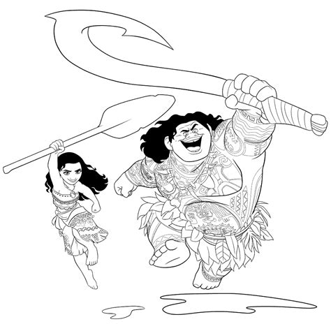 moana maui coloring pages  getdrawings