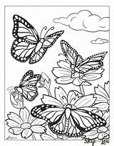 Butterfly Coloring Pages Printable Beautiful Flower Kids Monarch Butterflies Sheet Adult Adults Skiptomylou Book Easy Printables Print Mandala Drawing sketch template