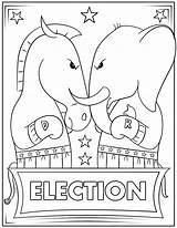 Donkey Republican Democrat Observances Drukuj sketch template
