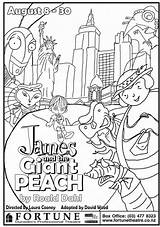 Peach Giant James Coloring Pages Dahl Roald Colouring Printable Kids Color Template Choose Board Chapter Enormous Getcolorings Comments Popular sketch template