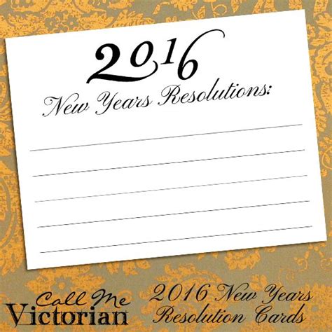 printable  years resolution cards  printables cards