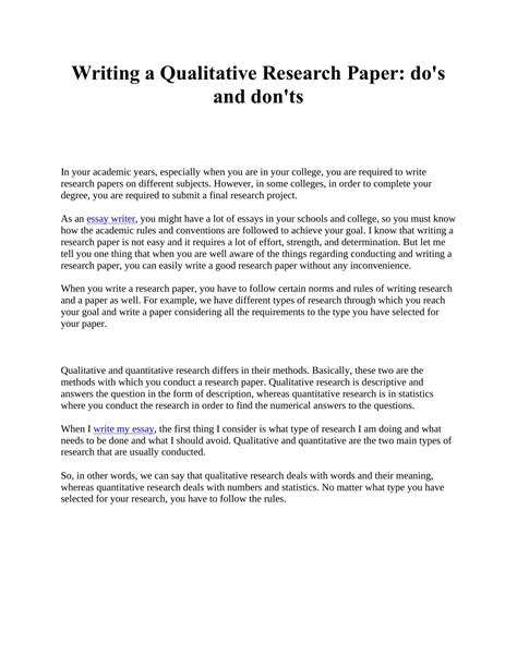writing  qualitative research paperpdf docdroid