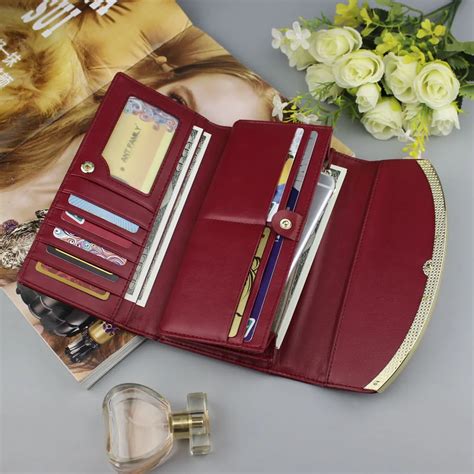 large capacity genuine leather womens wallets fashion patent leather