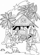 Coloring Christmas Pages Bible Kleurplaten Jesus Coloringpages1001 Stable sketch template