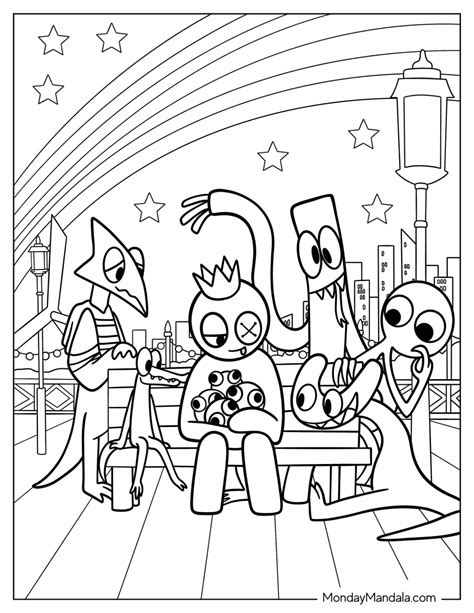 rainbow friends coloring pages   printables