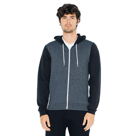 american apparel unisex flex plain full zip fleece hoodie ebay