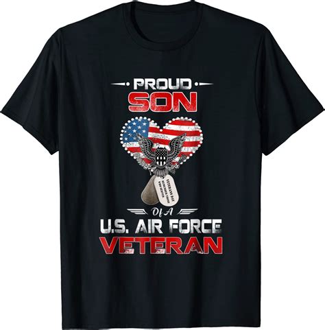 proud son of a u s air force veteran t shirt t clothing