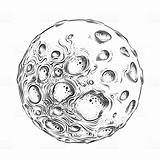 Planets Moon Planet Drawing Space Sketch Clipart Drawings Drawn Hand Isolated sketch template
