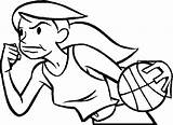 Basketball Coloring Pages Girl Player Bestappsforkids sketch template