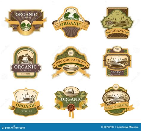 organic farming label stock vector illustration  healthy