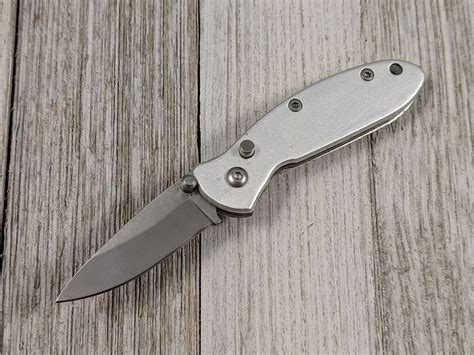 switchblade automatic folding knife mini  silver blad