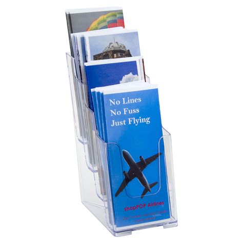 plastic counter top or wall mount 4 tier trifold pamphlet