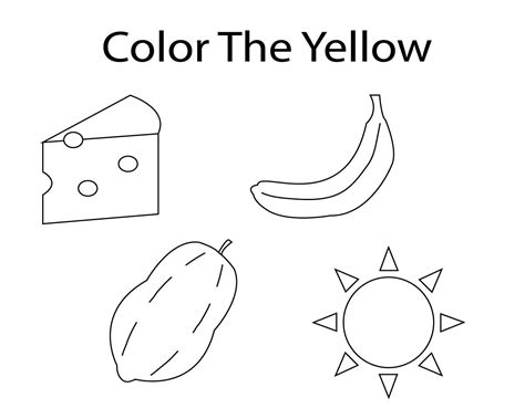 yellow color worksheets  kindergarten  worksheets