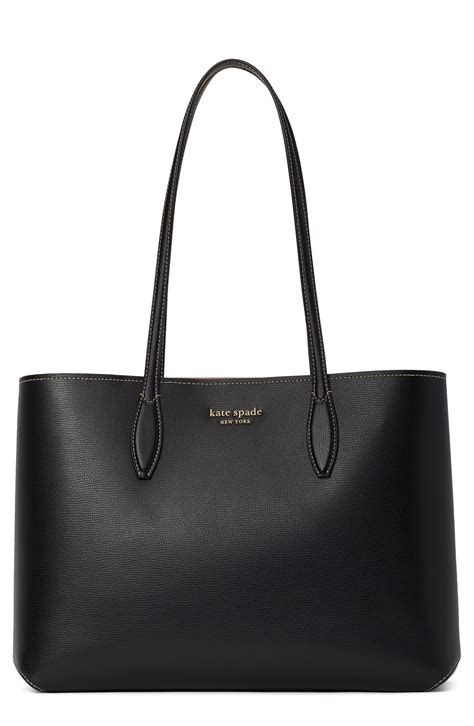 kate spade  york  day large leather tote black fashion  rogue