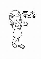 Singing Drawing Girl Birthday Music Songs Female Paintingvalley Drawings Singer Getdrawings Pixabay People sketch template