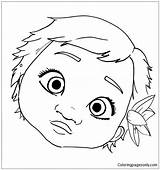 Moana Baby Coloring Pages Cute Face Drawing Vaiana Printable Dessin Little Color Princess Disney Coloringpagesonly Template Coloriage Drawings Enfant Imprimer sketch template
