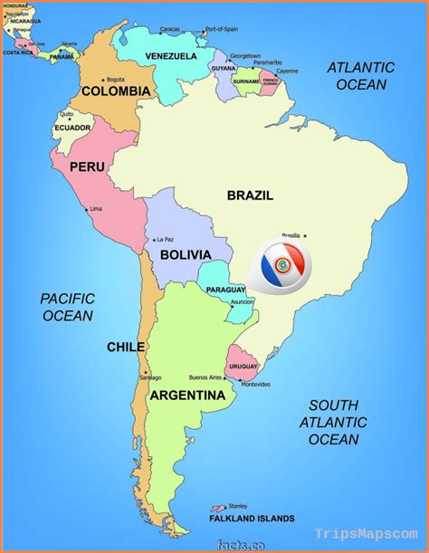 paraguay map tripsmapscom