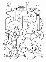 Illustratie Katten Kleurplaten Welke sketch template