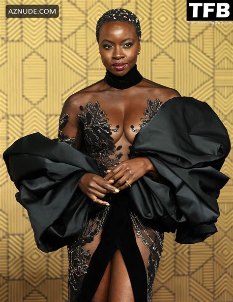 danai gurira sexy seen showing off her hot tits at the black panther