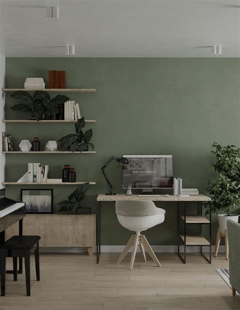 sage green home office interior design ideas