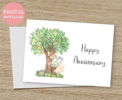 printable anniversary card  couple digital happy etsy