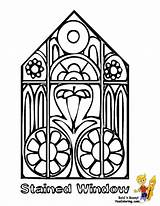 Coloring Stained Glass Window Pages Printable Easter Clipart Kids Library Popular sketch template
