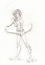 Everdeen Katniss Body Template Coloring sketch template