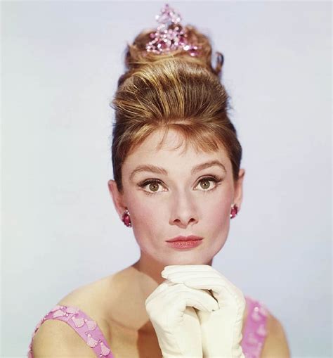 Woman Wearing Crown White Gloves Audrey Hepburn Actress Vintage