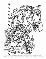 Coloring Pages Horse Carousel Horses Adult Printable Realistic Colouring Book Carriage Animals A3 Getcolorings Sheets Books Color Choose Board Uploaded sketch template