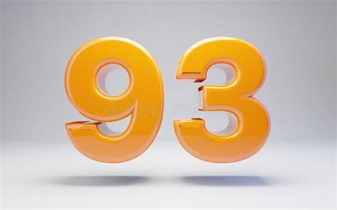 number   orange glossy number isolated  white background stock illustration