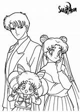 Coloring Sailor Moon Pages Para Colorear Dibujos Printable Anime Usagi Pintar Darien Mamoru Family Chibiusa Color Sheets Visitar Choose Board sketch template