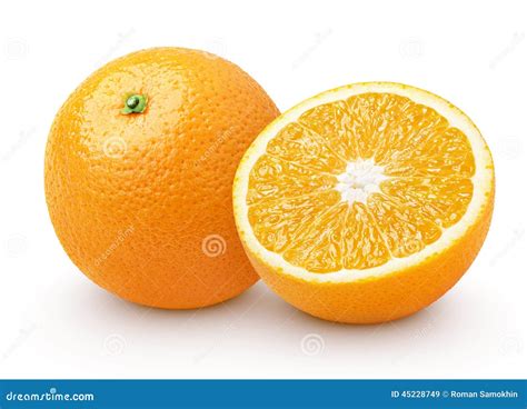 Orange Citrus Fruit With Half Isolated On White Stock Image Image Of