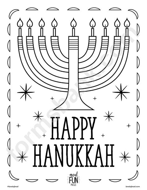 happy hanukkah coloring sheet printable