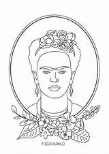 Dibujos Frida Kahlo Colorear Autorretrato Espinas sketch template