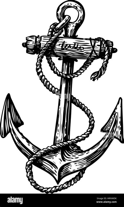 vintage anchor drawing