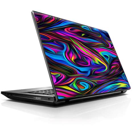 laptop notebook universal skin decal fits    neon color swirl glass walmartcom