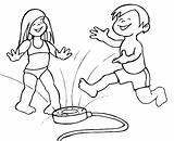 Coloring Pages Summer Kids Water Sprinkler Playing Fun Clipart Drawing Melting Play Clip Color Preschoolers Slide Cliparts Preschool Sheets Colouring sketch template