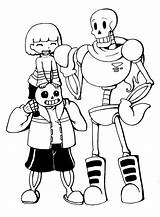 Undertale Coloring Sans Pages Papyrus Frisk Printable Color Print Trio Cute Online Printables раскраски Three Chara Kids Books Template Book sketch template