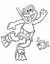 Elmo Sesame Snorkeling Mewarnai Goes Snorkel Coloringhome Paud Buchstabe Macam sketch template