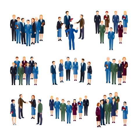business people groups flat icons collection  vector art  vecteezy
