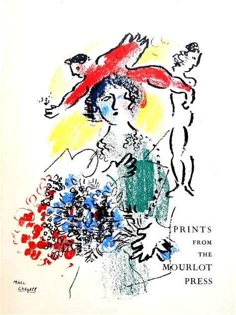 marc chagall marc chagall original color lithograph  wandering musicians modernism artwork
