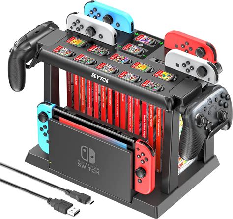 switch games organizer station  controller charger charging dock  nintendo switch oled