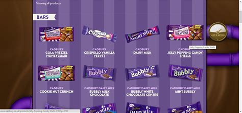 product page    small categories page   categories  cadbury