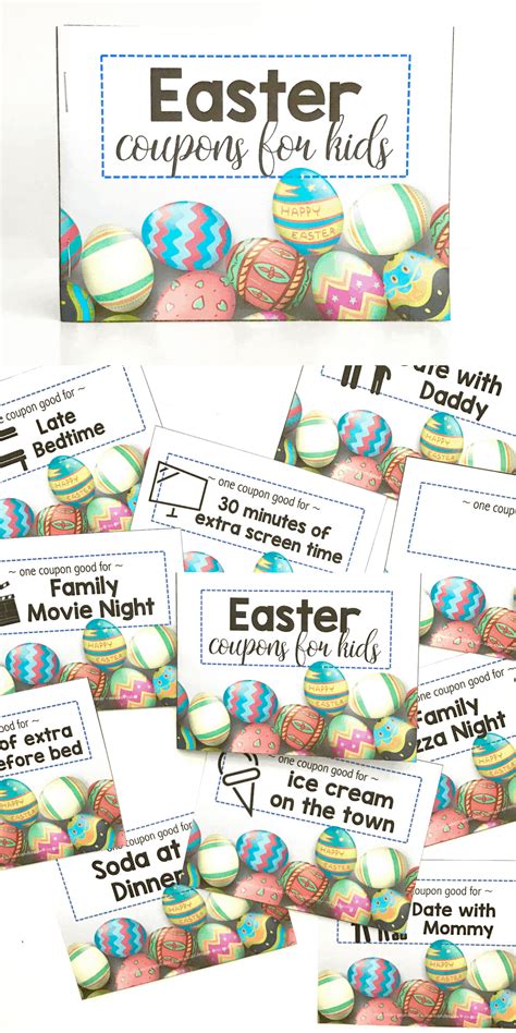 printable easter coupons  kids   teach  child