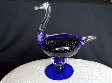 Vintage Murano Art Glass Figurine Swan Bird Circa 1970