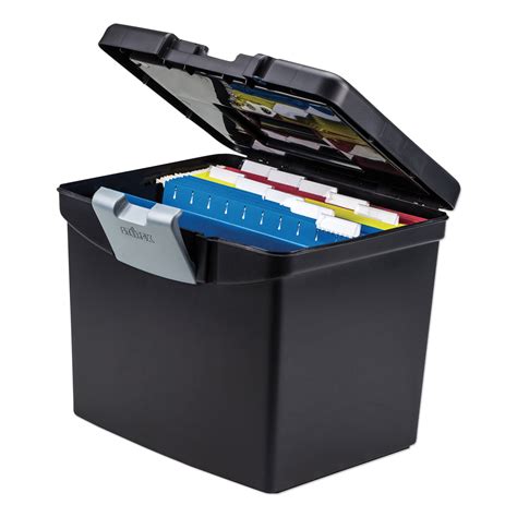 stxuc storex portable file box  large organizer lid zuma