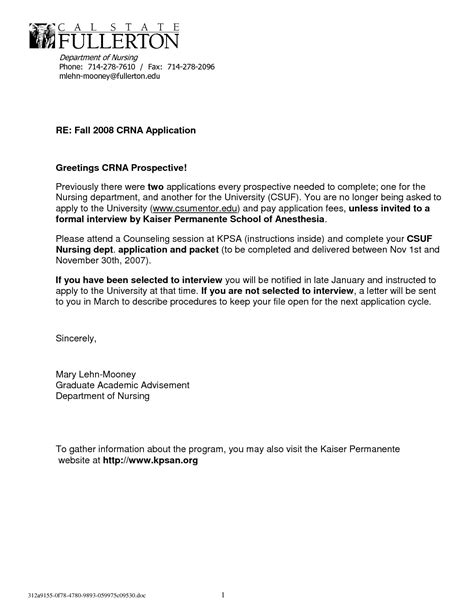 sample letter  recommendation   graduate nurse invitation